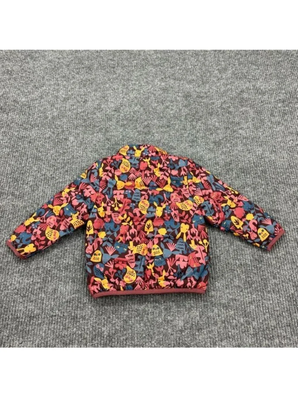 REI Reversible Jacket Woodland Animal Print Down Winter Coat Toddler Girl sz 3T